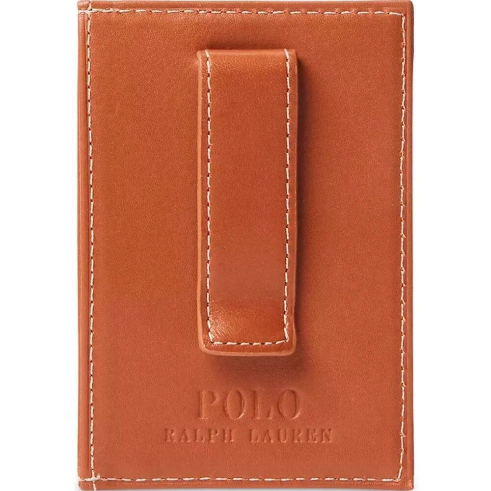Polo Ralph Lauren Burnished Leather Card Case & Money Clip